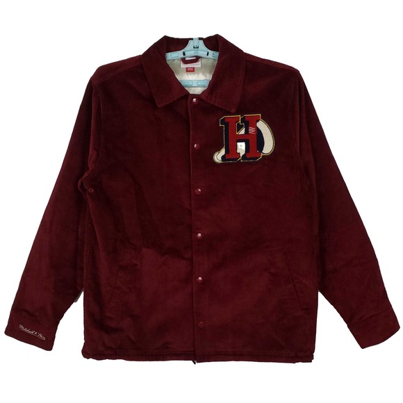 Houston Rockets Mitchell &‎ Ness NBA Large Jacket Chenille Logo Red Corduroy New